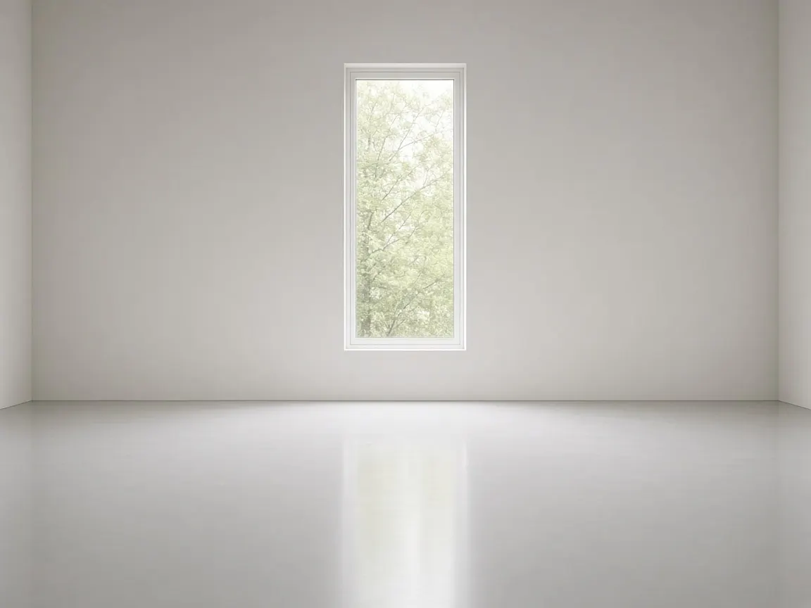 Lege ruimte met een lichte gietvloer, bedoeld om kleuren te vergelijken